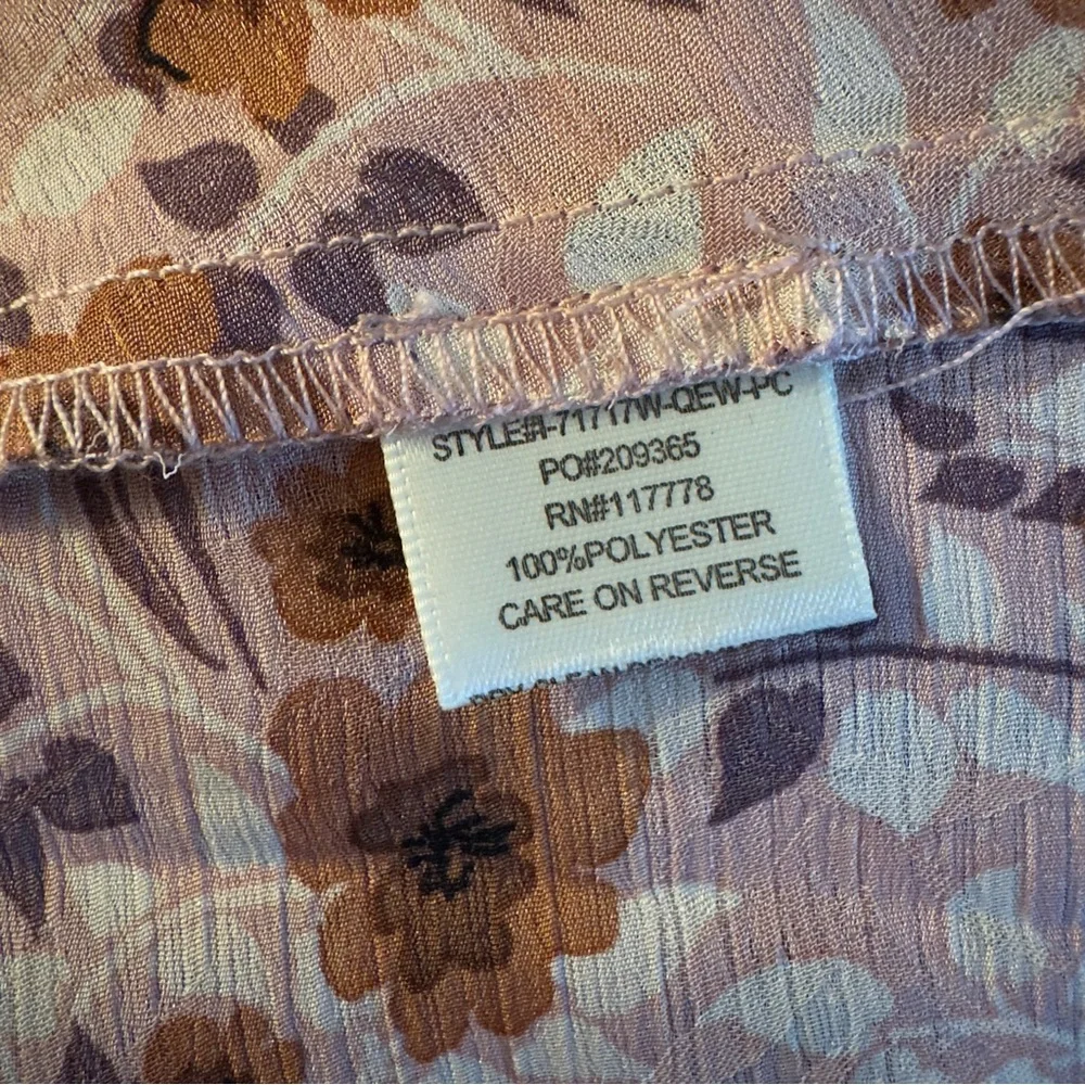 Lovestitch size L floral ruffled sleeves bottom v-neck sheer flowy maxi - Picture 3 of 4